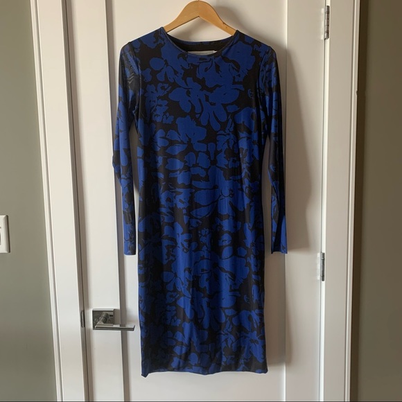 Contemporaine Lyocell Blue Bodycon Dress - Picture 2 of 4